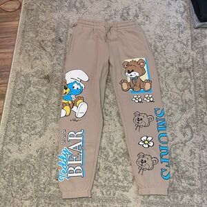 Tan smurf sweatpants